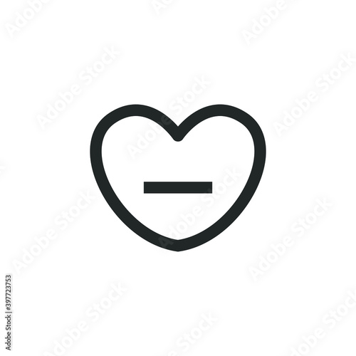Heart with minus sign icon
