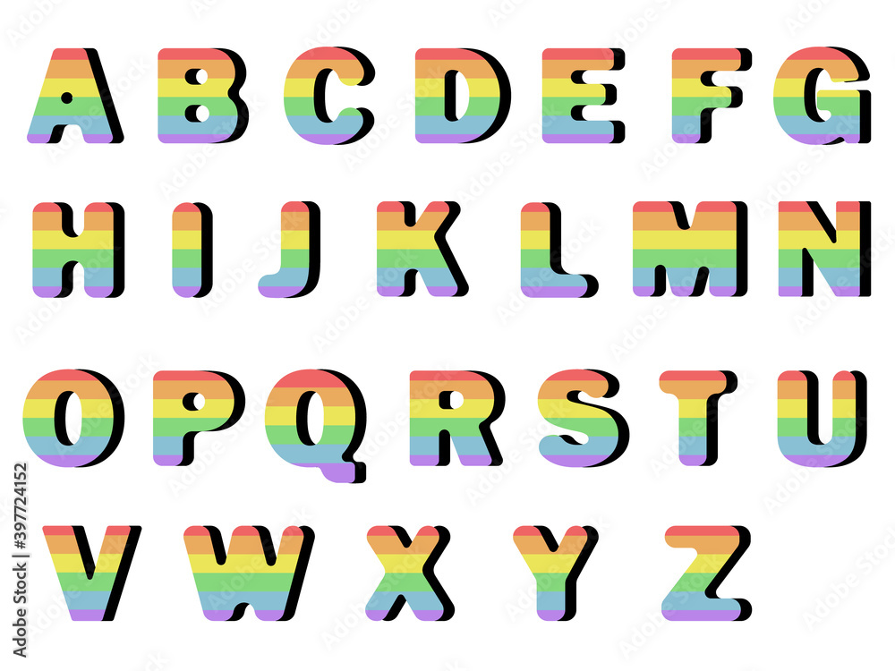 Rainbow English alphabet. Image in jpeg format.
Rainbow English alphabet. Image in jpeg format.