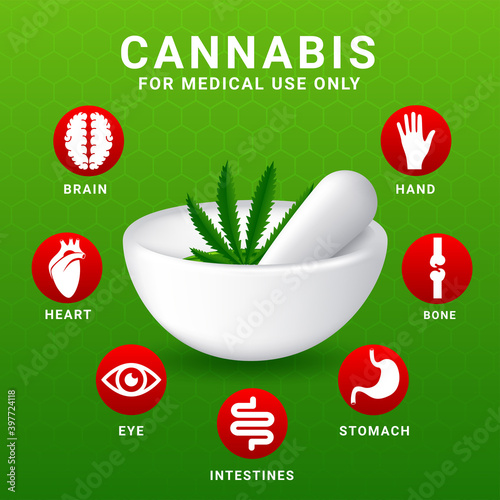 concept of cannabis for medical uses infographic