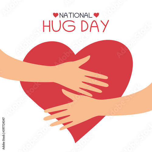 vector graphic of national hug day good for national hug day celebration. flat design. flyer design.flat illustration.