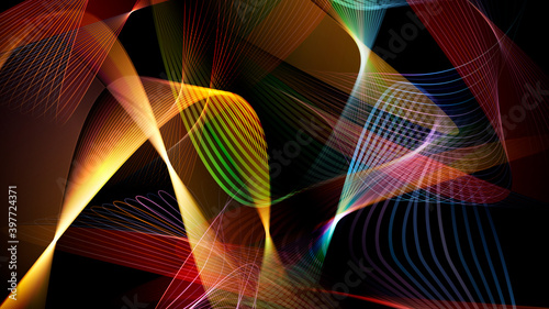 Background with a combination of colorful line and surface gradation.