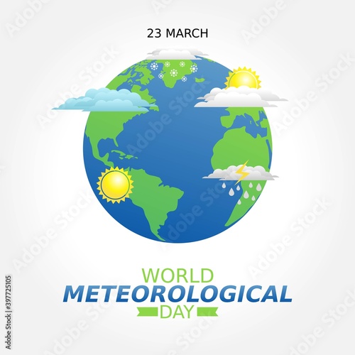 World Meteorological Day Vector Illustration. Suitable for greeting card poster and banner.