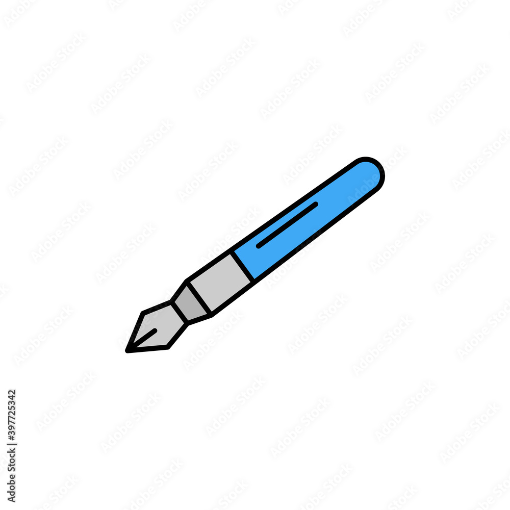 fountain pen line icon. Signs and symbols can be used for web, logo, mobile app, UI, UX fountain pen line icon. Signs and symbols can be used for web, logo, mobile app, UI, UX