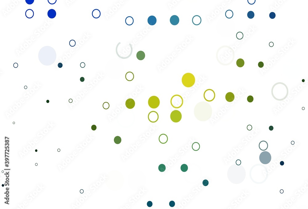 Light Blue, Yellow vector cover with spots.