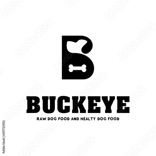 Dog and bone icon. Vector logo, emblem, label design elements for pet shop