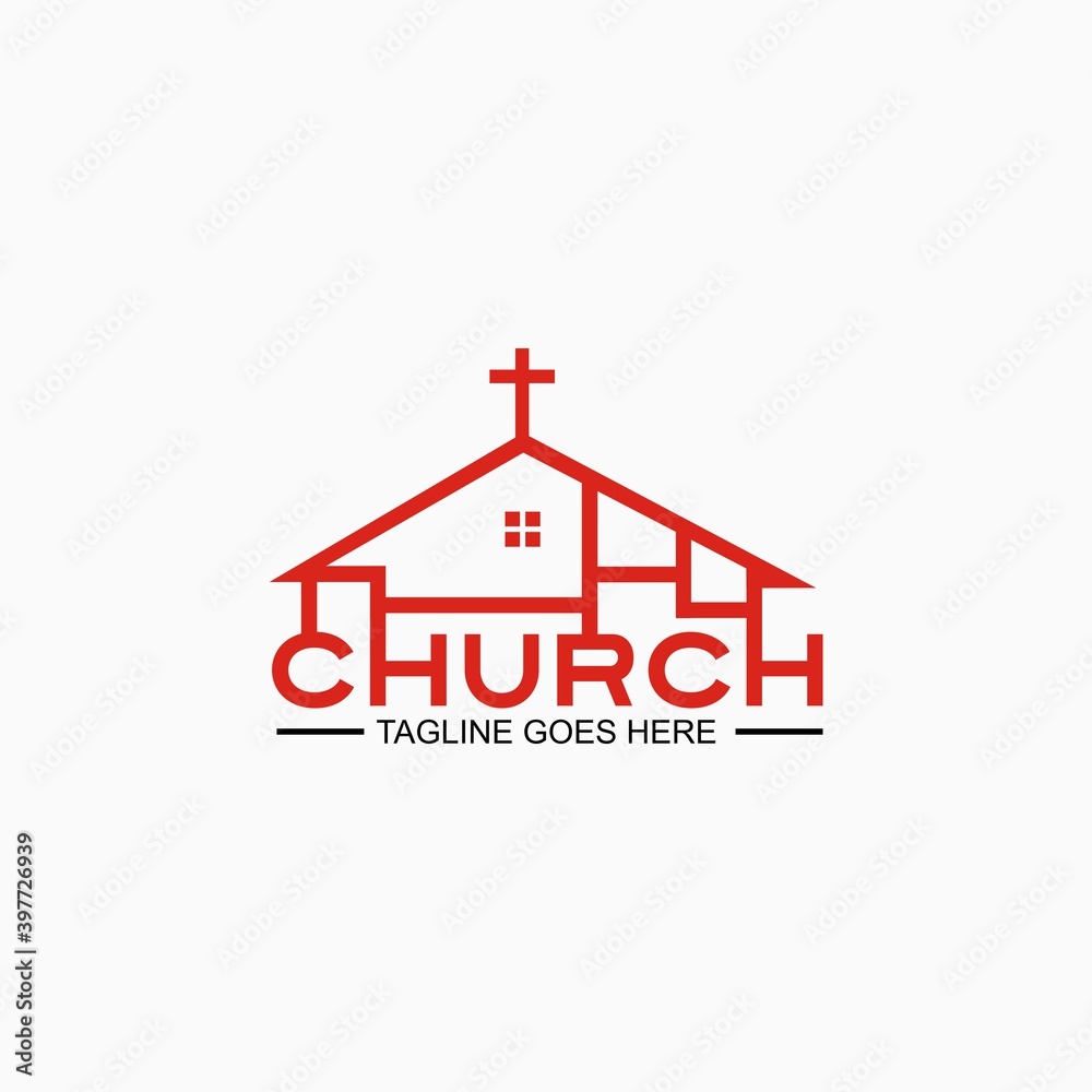 Church logo design vector or icon simple concept Church logo design vector or icon simple concept