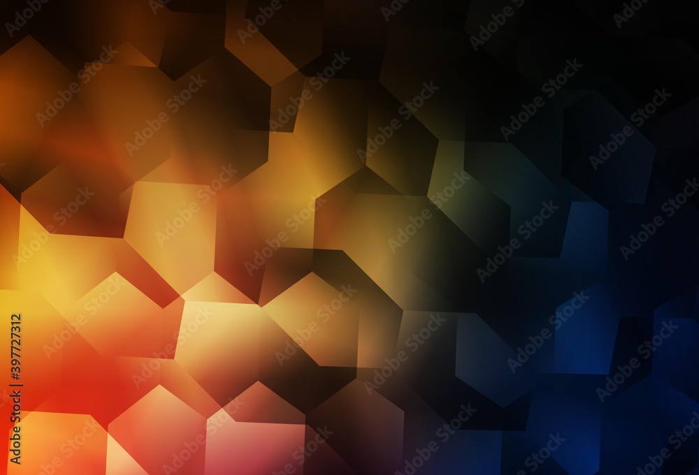 Light Orange vector background with set of hexagons. Light Orange vector background with set of hexagons.