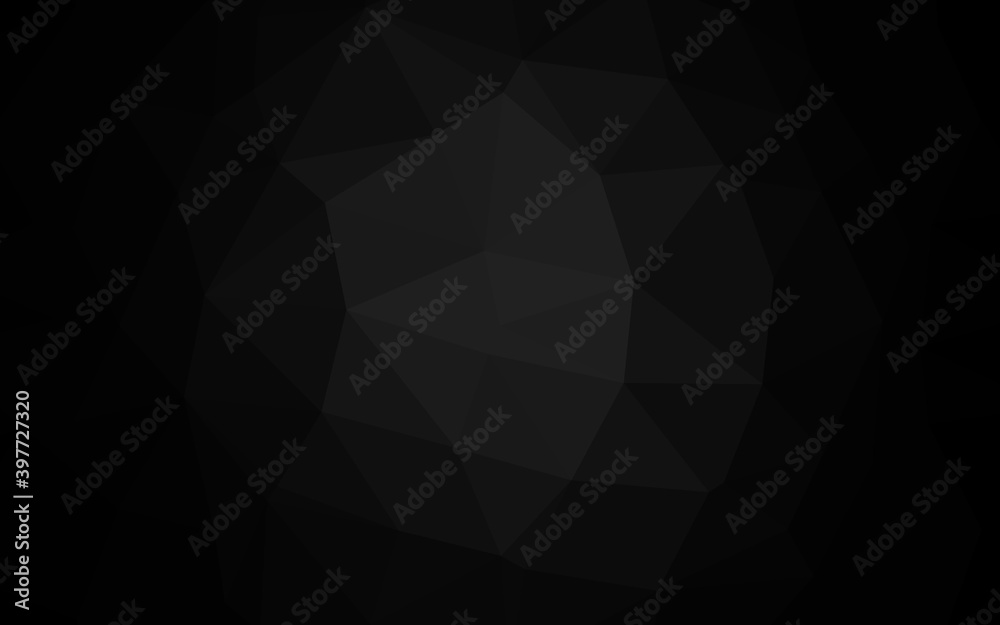 Dark Silver, Gray vector shining triangular background.