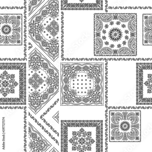 Beautiful bandana ornament design seamless pattern,