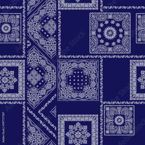 Beautiful bandana ornament design seamless pattern,