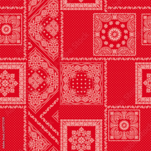 Beautiful bandana ornament design seamless pattern,