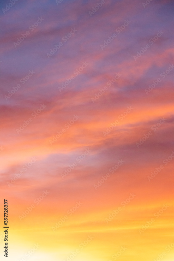 Beautiful color light sky with cloud background from sunset
