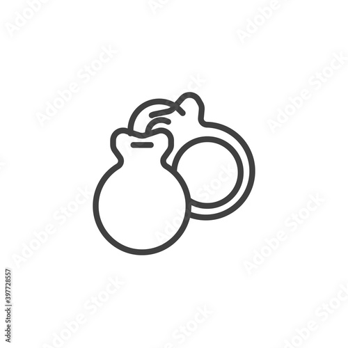 Castanets musical instrument line icon. linear style sign for mobile concept and web design. Spanish castanets outline vector icon. Symbol, logo illustration. Vector graphics