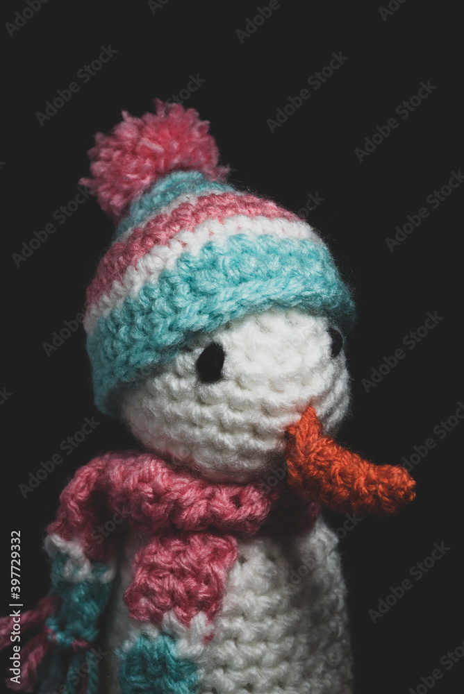 Beautiful  Handmade Yarn Snowman worsted