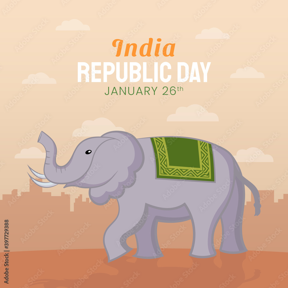 Naklejka premium Hand drawn illustration of Indian Republic Day