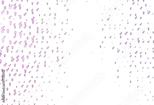 Light purple vector pattern with gender elements.