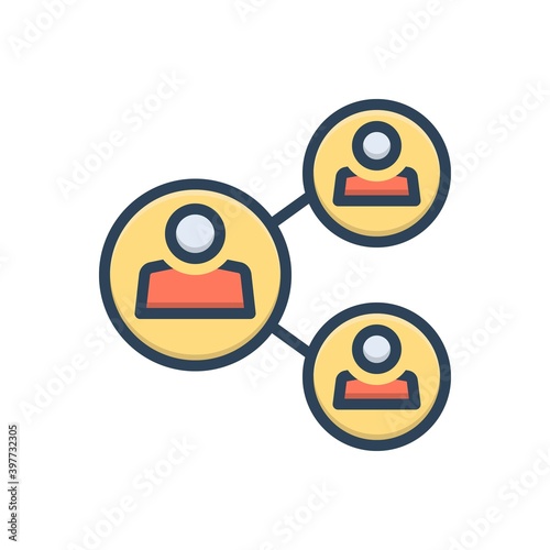 Color illustration icon for social
