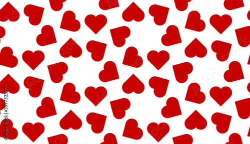 Seamless pattern with Hearts card suit. Endless background. Vector illustration.