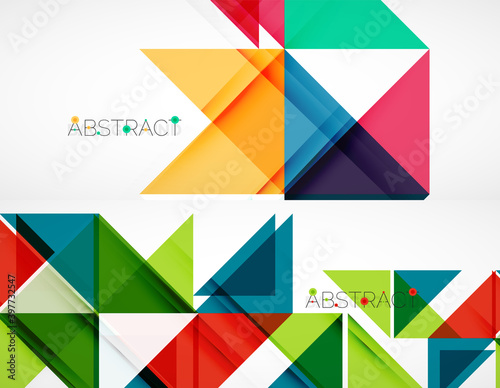 Set of triangle abstract backgrounds. Vector illustration for covers  banners  flyers and posters and other designs
