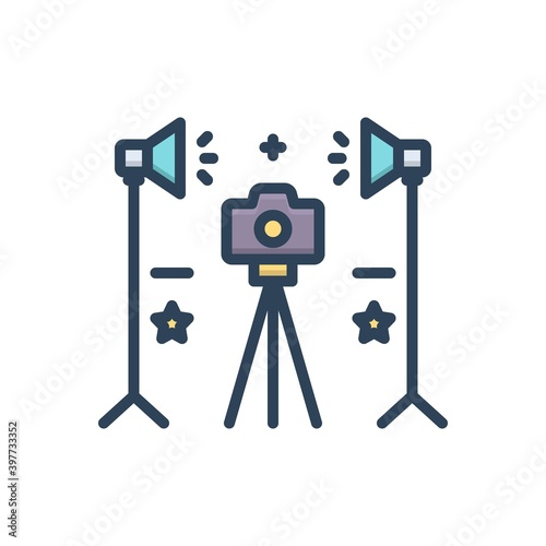 Color illustration icon for studio