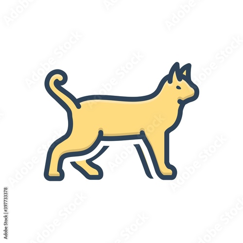 Color illustration icon for animal