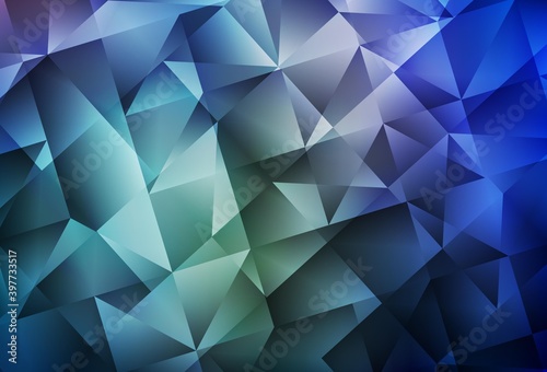 Light BLUE vector polygonal background. © smaria2015