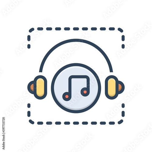 Color illustration icon for song