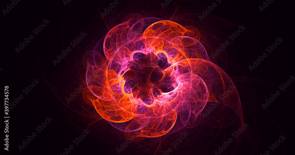 3D rendering abstract round light background