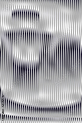 Abstract linear texture deformation with calm lines and curved surface in grey halftones. Monochrome background saver for interior decor, mobile apps, business card, page, image of blog, poster.