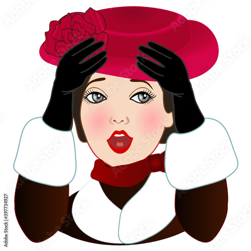 emoji with surprised character that is covering her face with her palms with wide opened mouth and raised eyebrows which indicate that woman encounteres an unexpected surprise