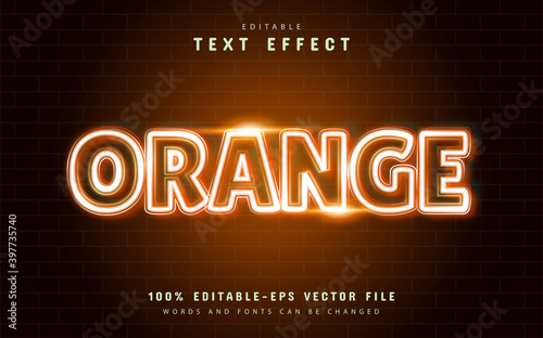 Orange neon text effect