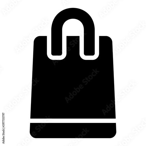 Shopping Bag icon vector illustration in solid style for any projects