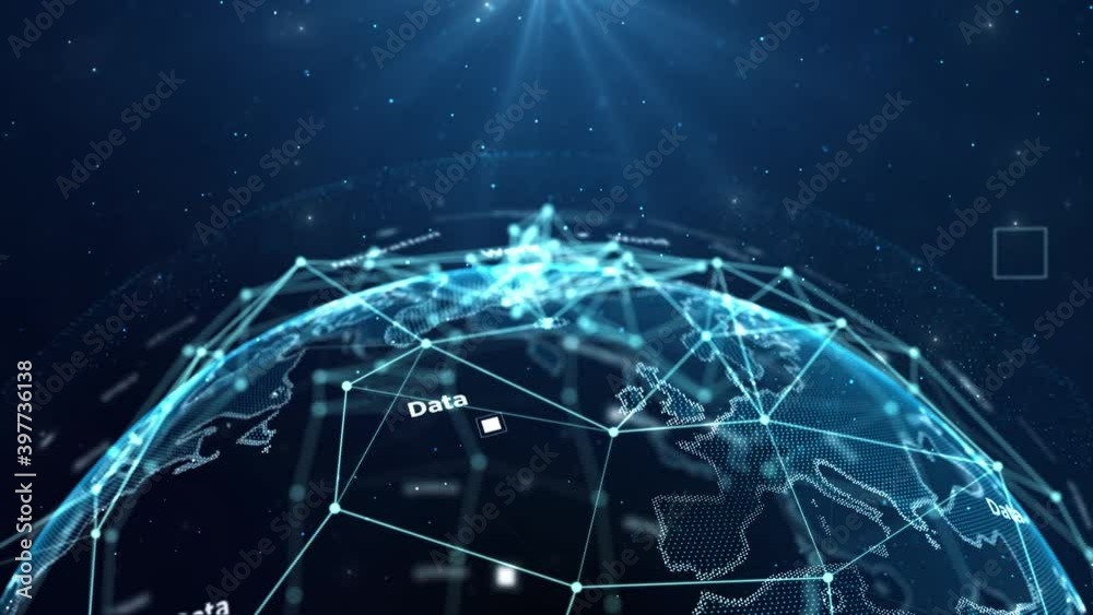 4k Blue Earth With Connection Lines (Close Up) 4k Blue Earth With Connection Lines (Close Up)