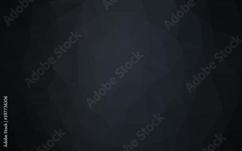 Dark Black vector abstract mosaic background.