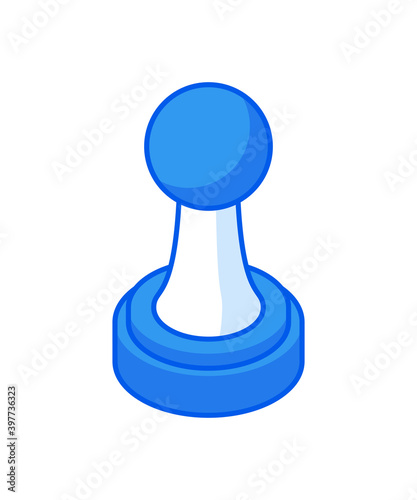 Chess pawn isometric icon. Starting combat figure ancient strategy game.