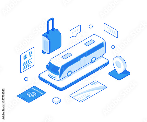 Cartoon vector design for online travel service