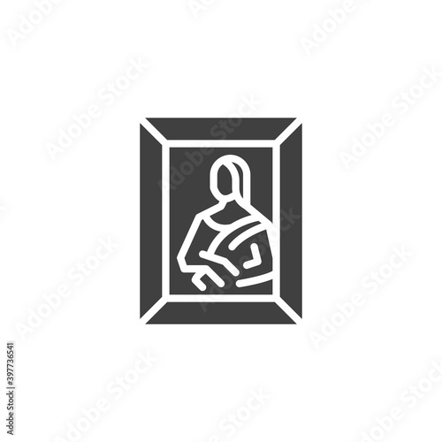 Art Gallery Museum vector icon. filled flat sign for mobile concept and web design. Museum picture glyph icon. Symbol, logo illustration. Vector graphics