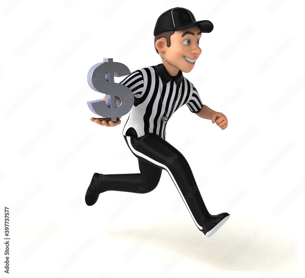 Fun 3D Illustration of an american Referee Fun 3D Illustration of an american Referee