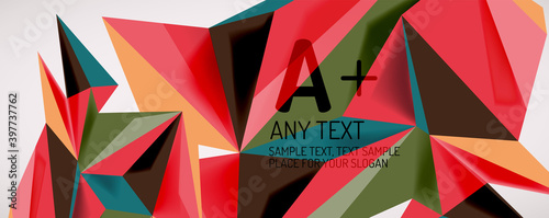 Wallpaper Mural Vector triangle geometric backgrounds. Low poly 3d shape on light backdrop. Vector illustration for covers, banners, flyers and posters and other designs Torontodigital.ca