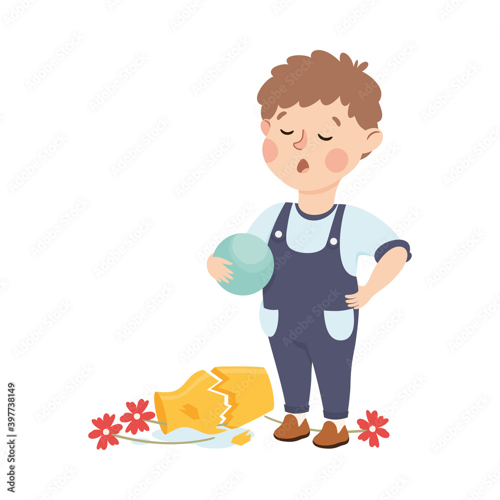 Little Child with Bad and Naughty Behavior Vector Illustration Little Child with Bad and Naughty Behavior Vector Illustration