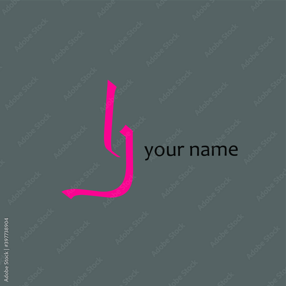 Fototapeta premium LJ handwritten logo for identity