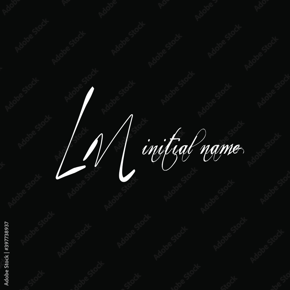 LM handwritten logo for identity