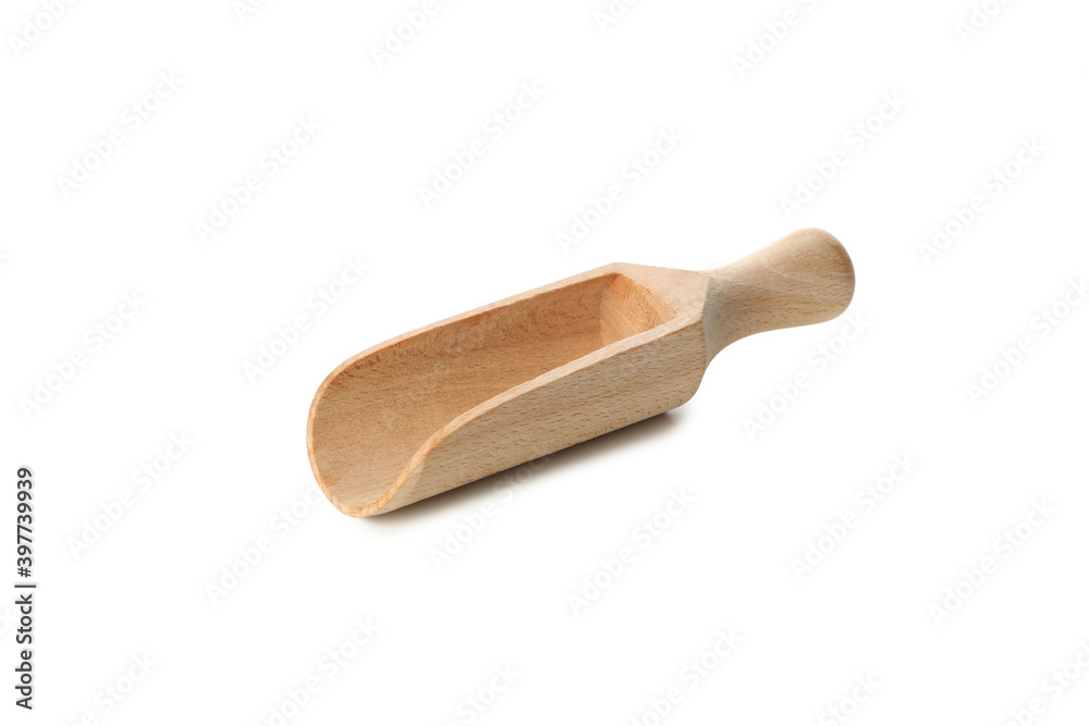 Empty wooden scoop isolated on white background Empty wooden scoop isolated on white background