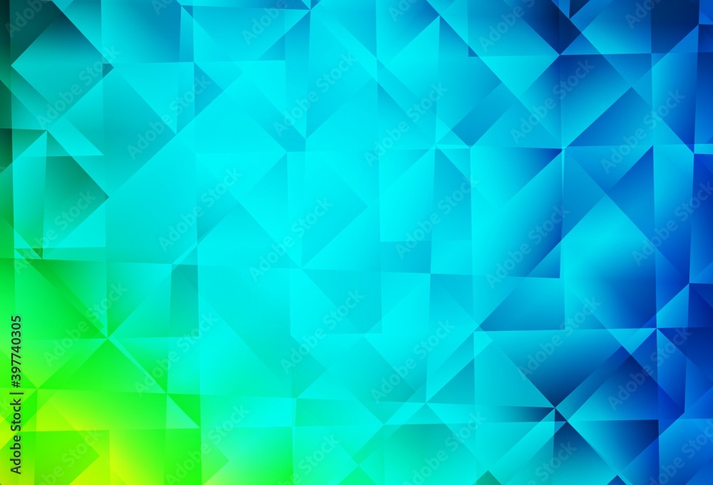 Obraz premium Light Blue, Green vector triangle mosaic texture.