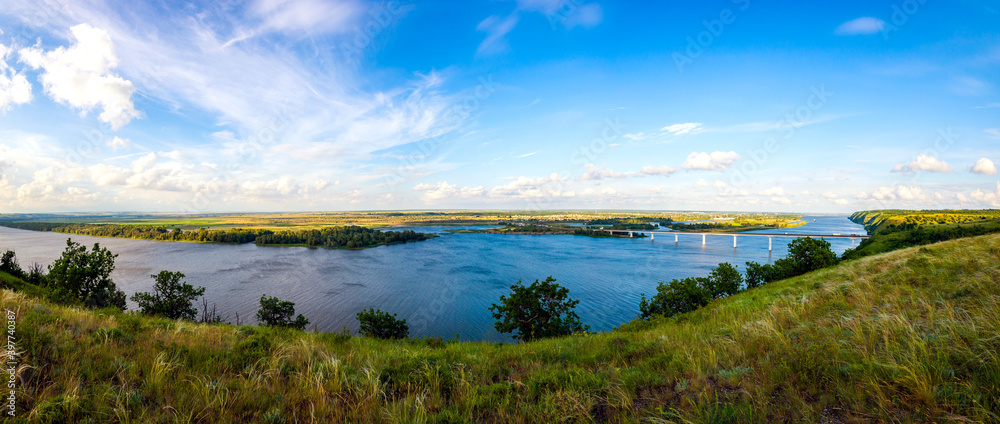 View of steppe and upper area river Don in Russia View of steppe and upper area river Don in Russia