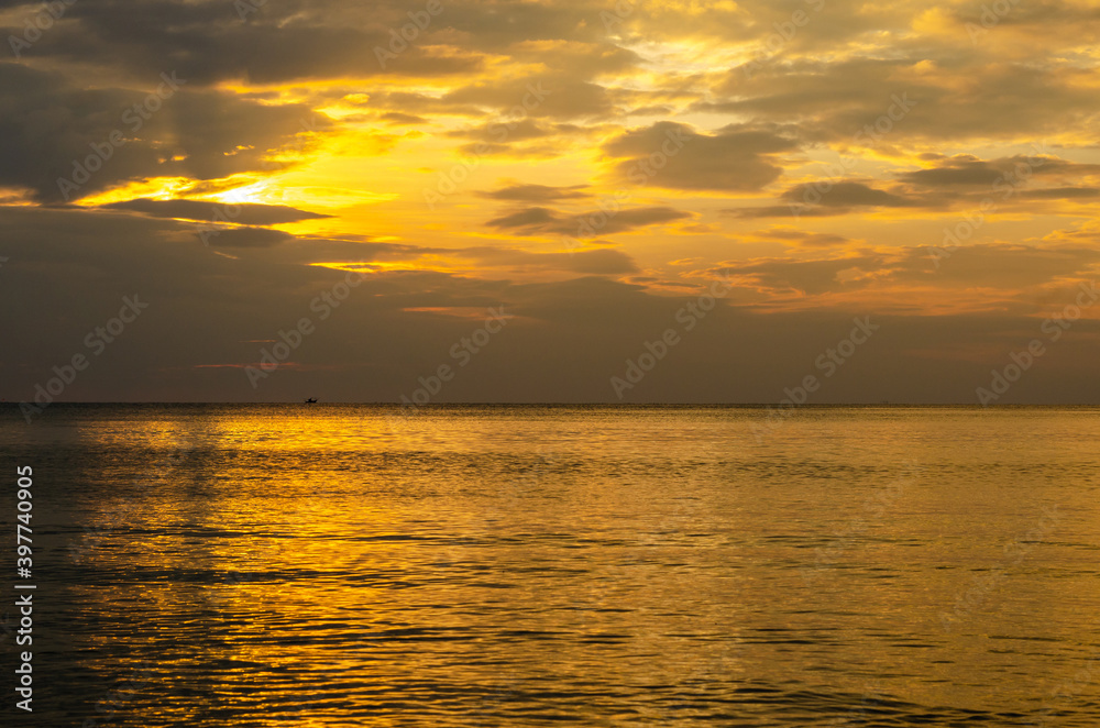 twilight sunset at sea beach