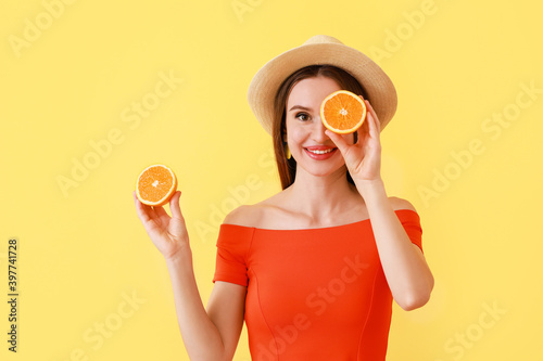 Beautiful young woman with ...