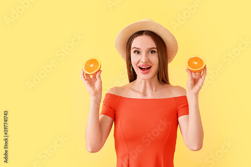 Beautiful young woman with ...