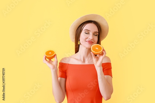 Beautiful young woman with ...