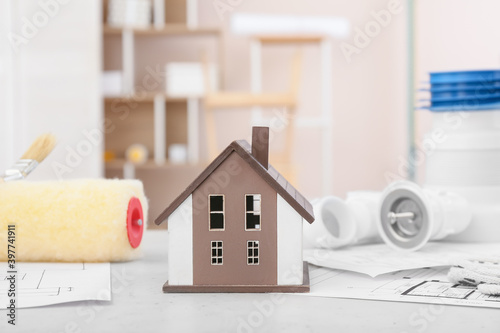 Model of new house with sup...